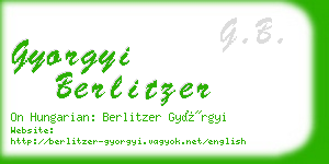 gyorgyi berlitzer business card